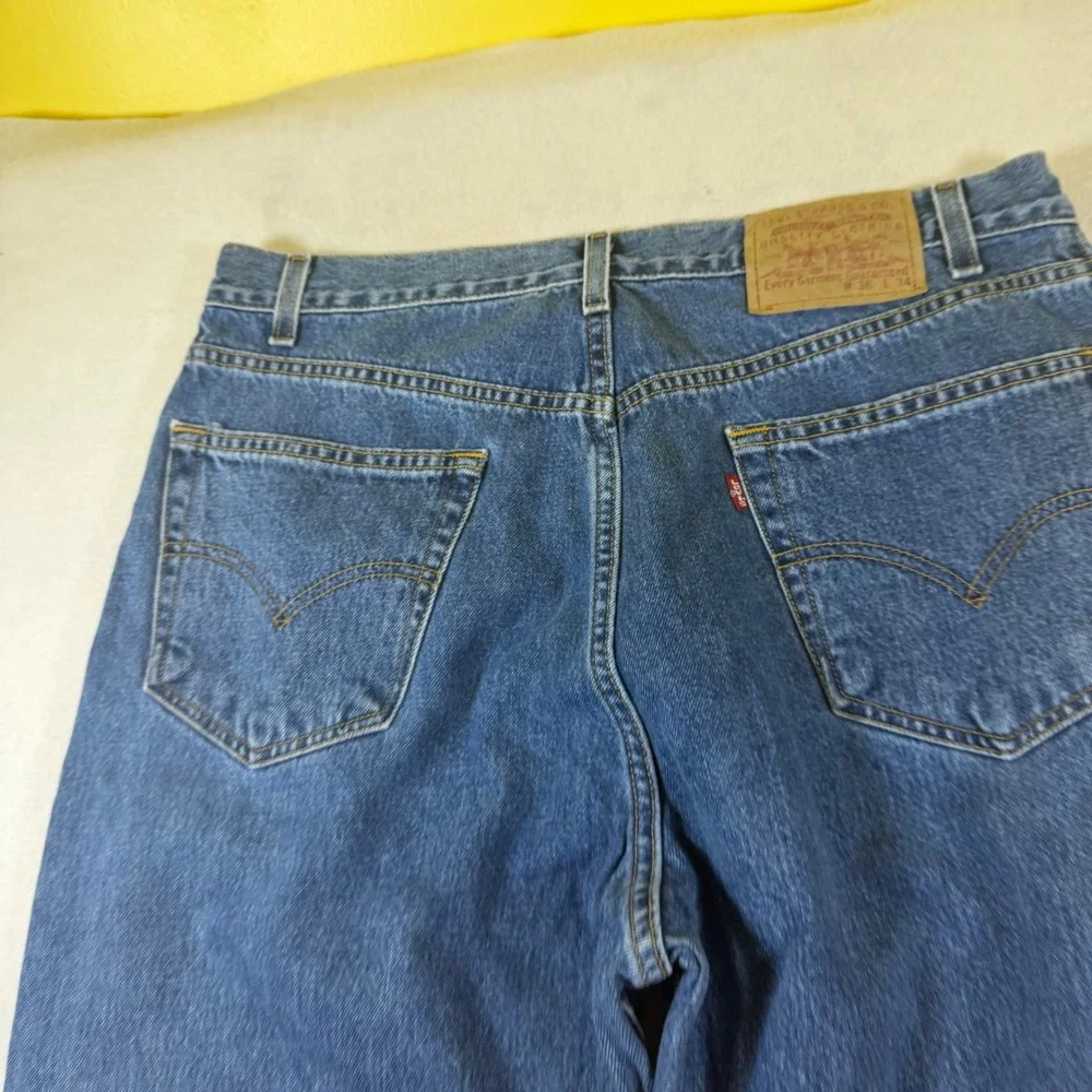 Levis Mens Regular Straight Leg Jeans Medium‎ Wash Blue 100 Cotton 36x34 7362